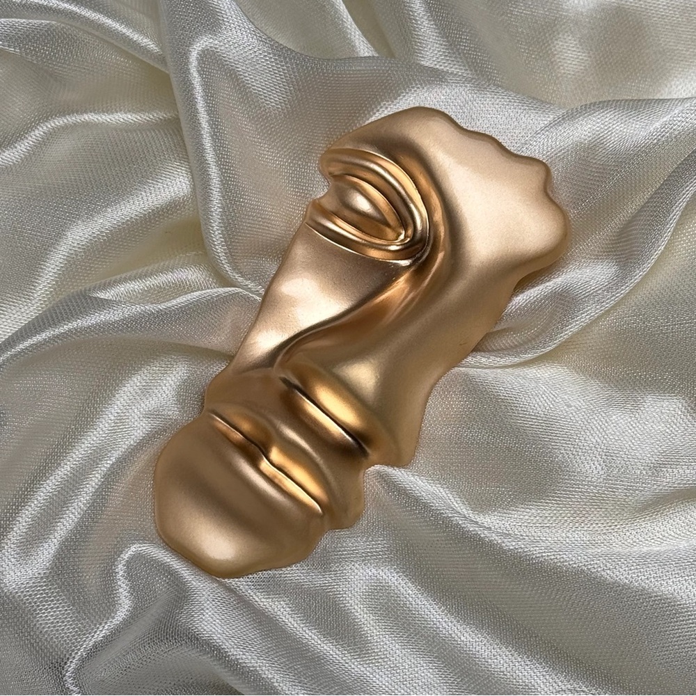 Abstract Gold Face Brooch